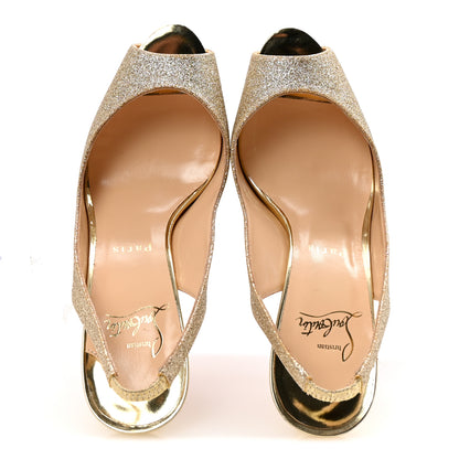 Christian Louboutin Glitter No Prive 100 Pumps 37 Platine 2 of 9