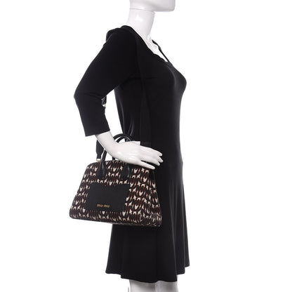 Miu Miu Jacquard Madras Logo Tote Black 2 of 11