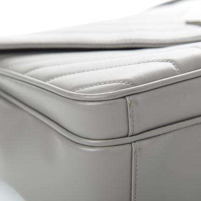 Saint Laurent Calfskin Y Quilted Monogram Loulou Shoulder Bag Pearl Grey 9 of 14