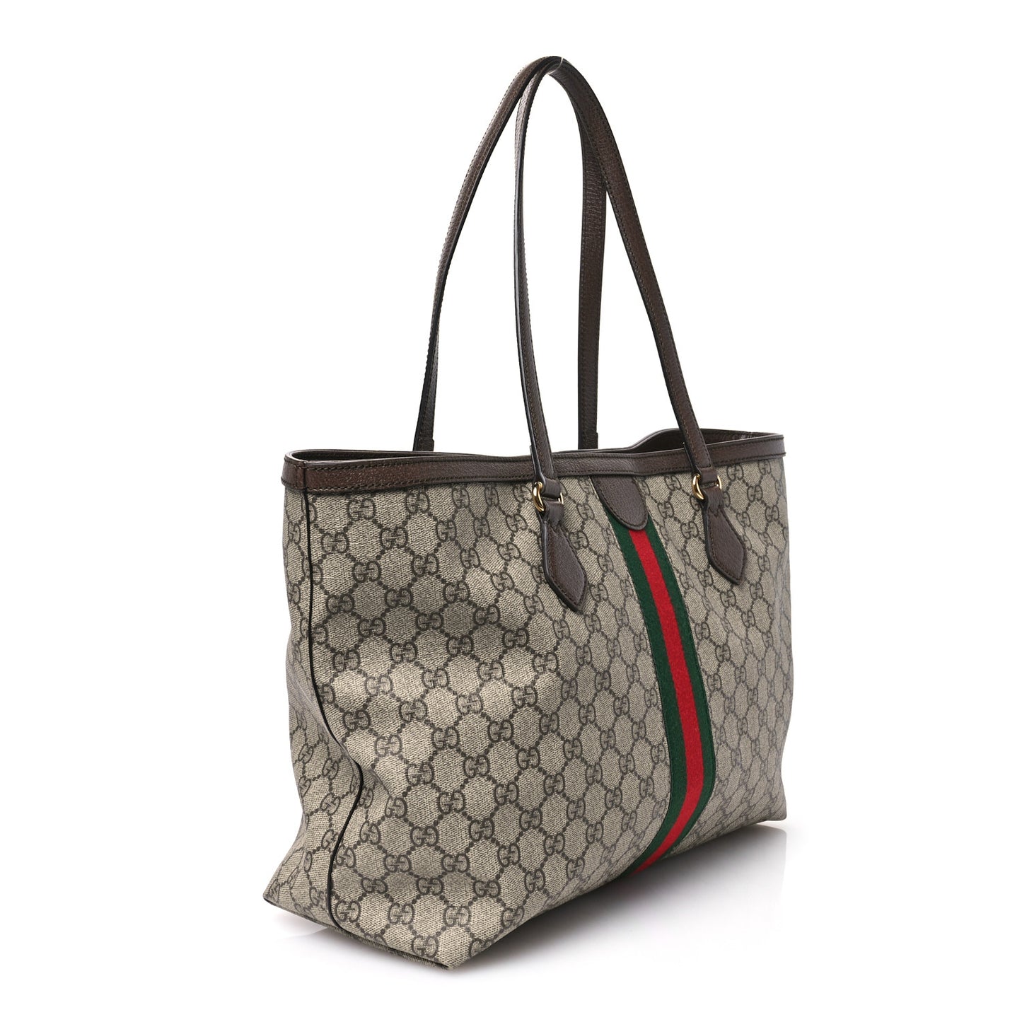 GG Supreme Monogram Medium Ophidia Shopping Tote Brown