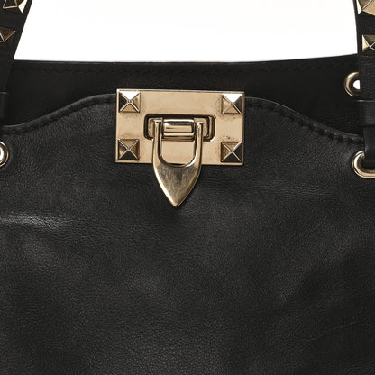 Valentino Garavani Vitello Small Rockstud Tote Black 7 of 9
