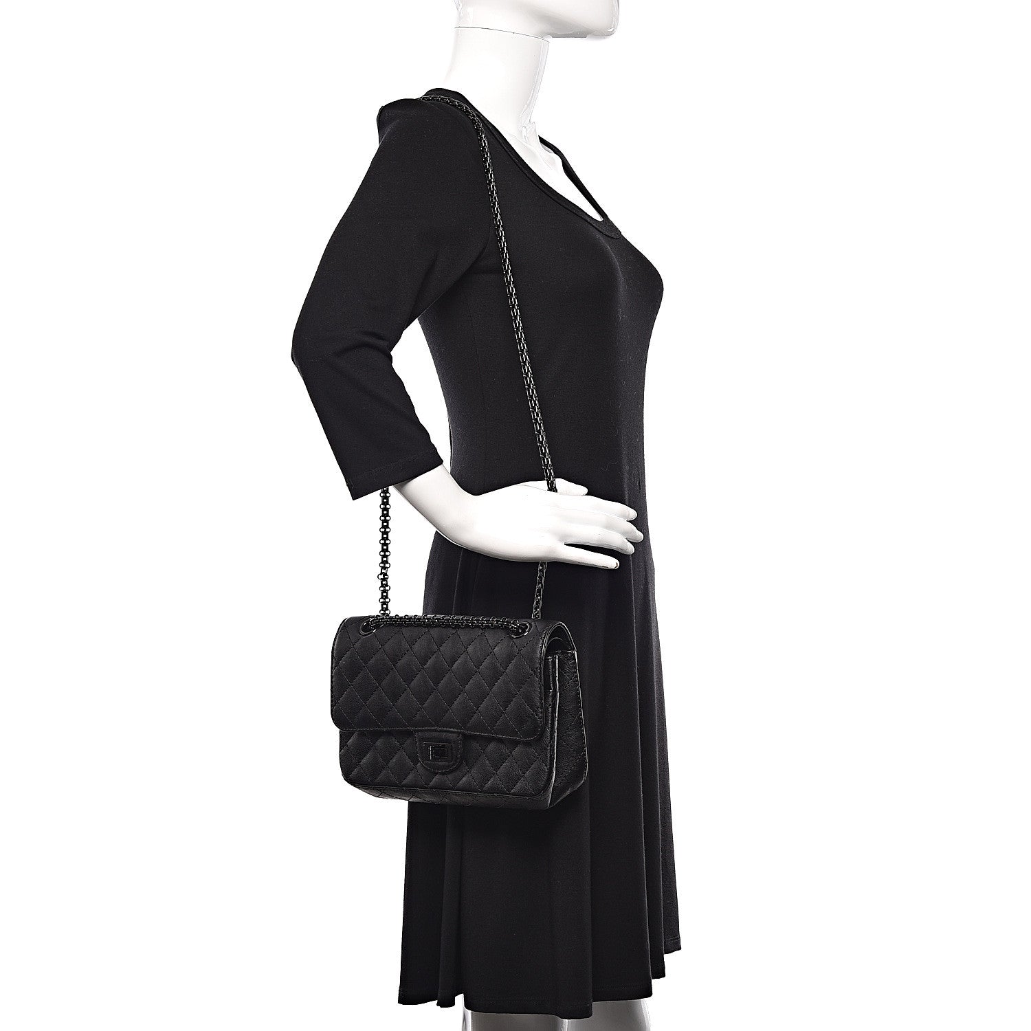Chanel Calfskin Quilted 2.55 Reissue 225 Flap So Black 2 of 12