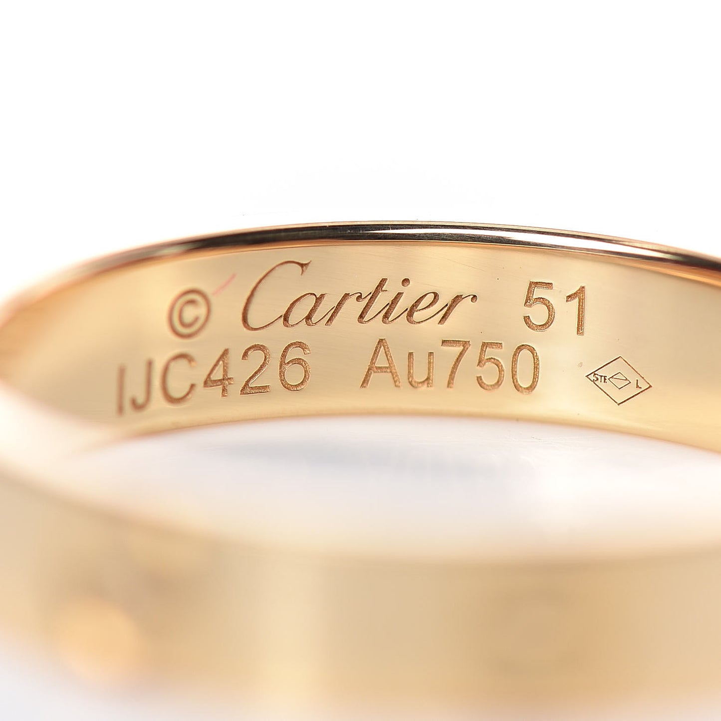 18K Yellow Gold 3.5mm LOVE Wedding Band Ring 51 5.75