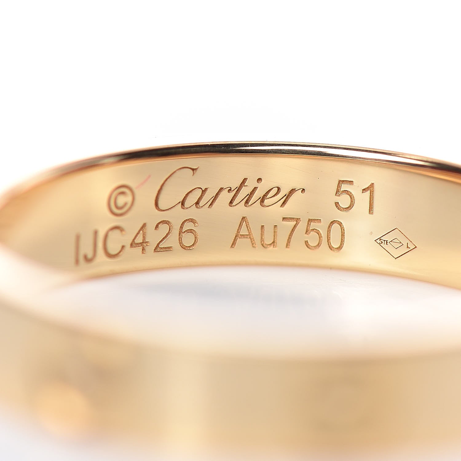 Cartier 18K Yellow Gold 3.5mm LOVE Wedding Band Ring 51 5.75 4 of 5
