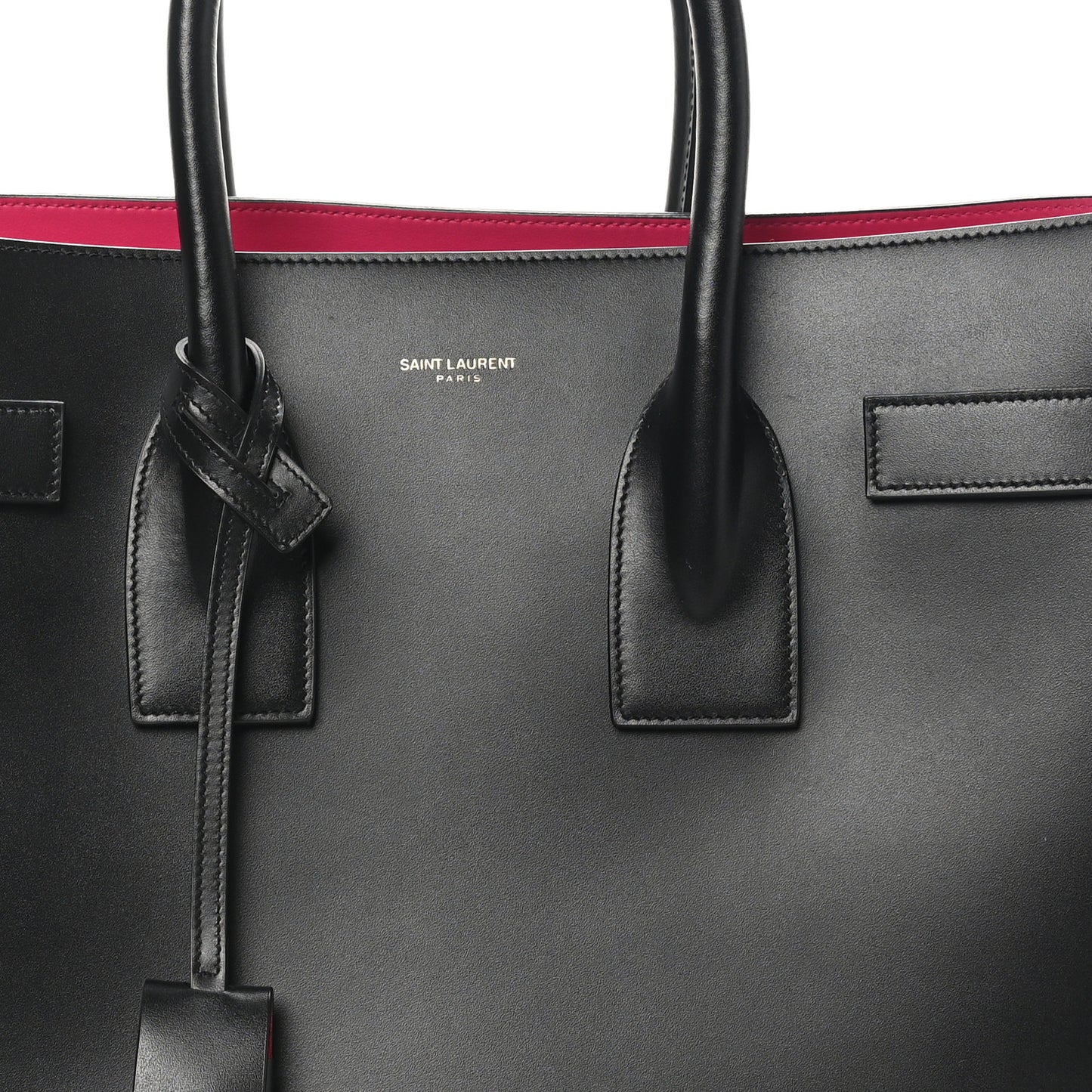 Calfskin Small Sac De Jour Black Fuchsia