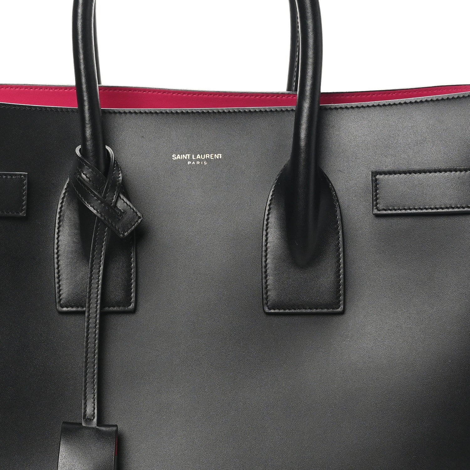Saint Laurent Calfskin Small Sac De Jour Black Fuchsia 10 of 12