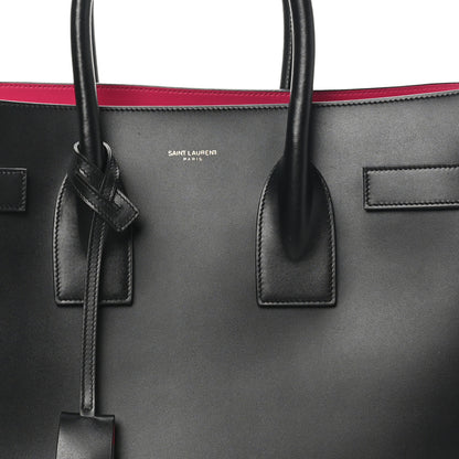 Saint Laurent Calfskin Small Sac De Jour Black Fuchsia 10 of 12