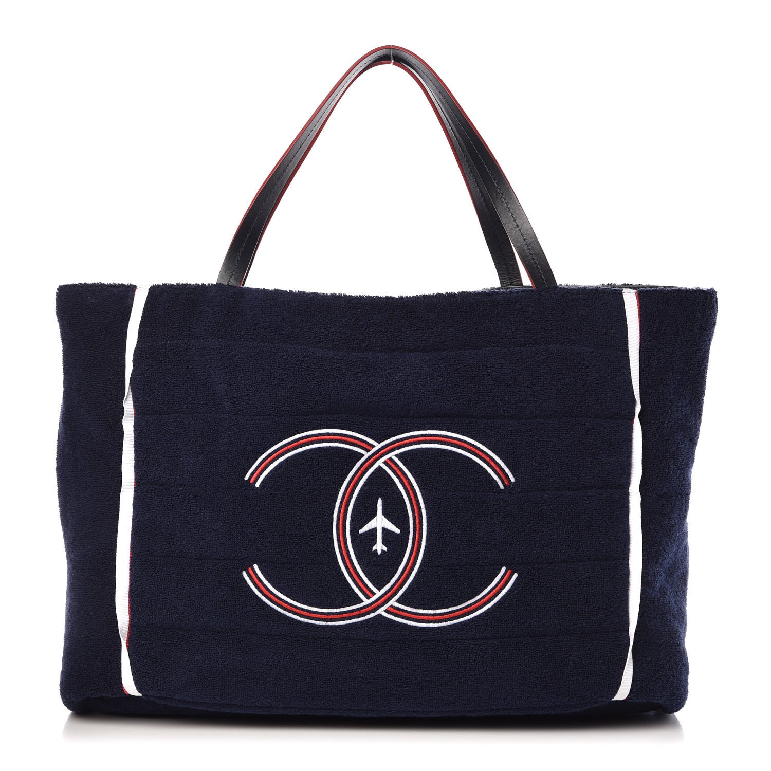 Chanel Reversible Airlines Tote Silver Navy 1 of 18