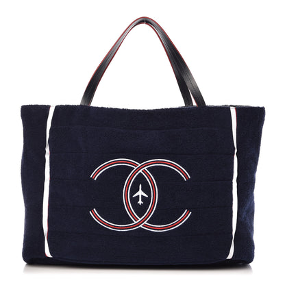 Chanel Reversible Airlines Tote Silver Navy 1 of 18