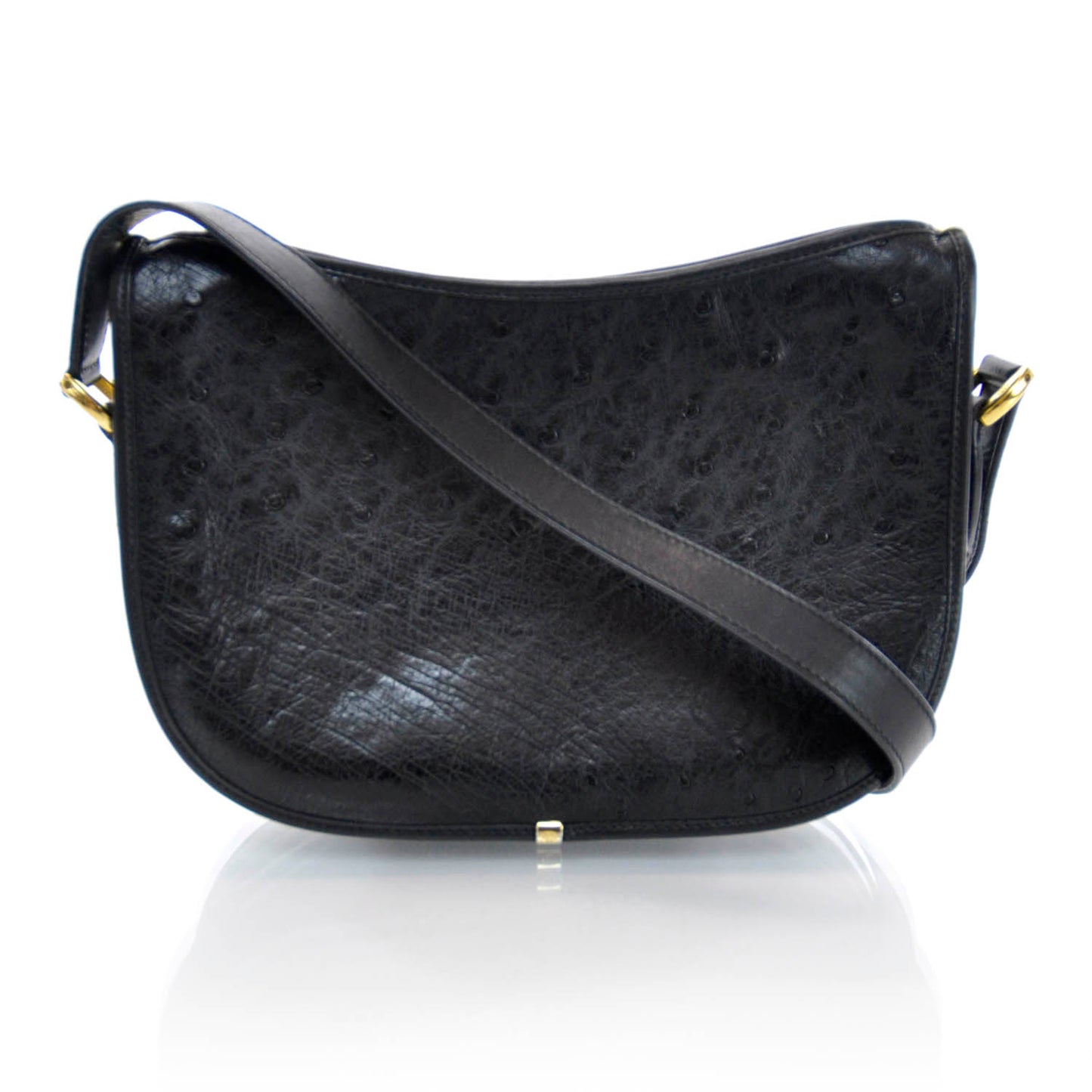 Ostrich Shoulder Bag Black