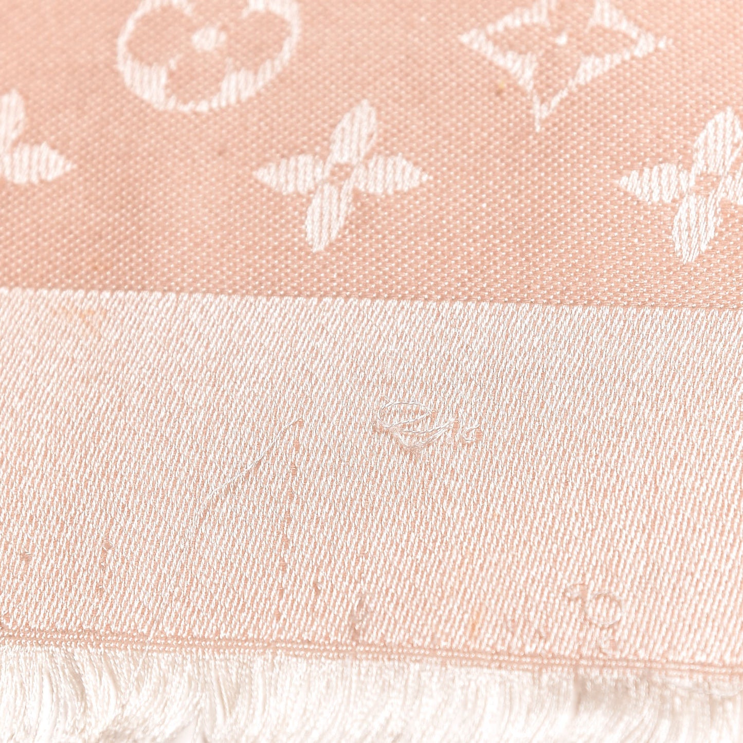 Silk Wool Monogram Shawl Natural