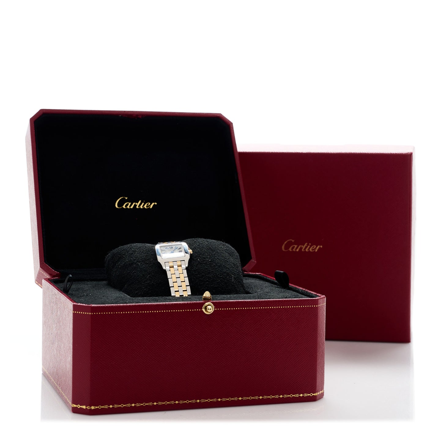 Stainless Steel 18K Yellow Gold 20mm Santos Demoiselle Quartz Watch