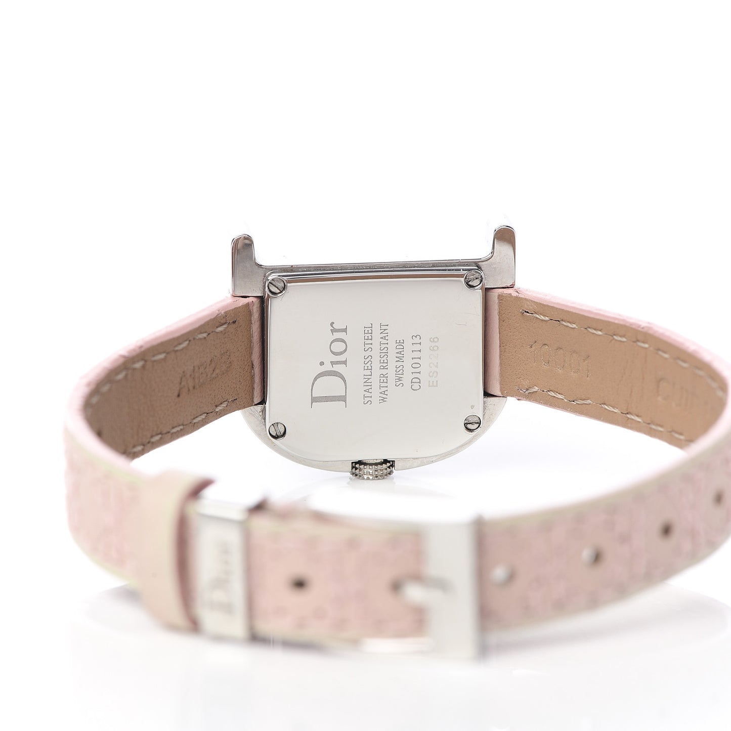 Stainless Steel Calfskin Diamond 22mm Lady D Quartz Watch