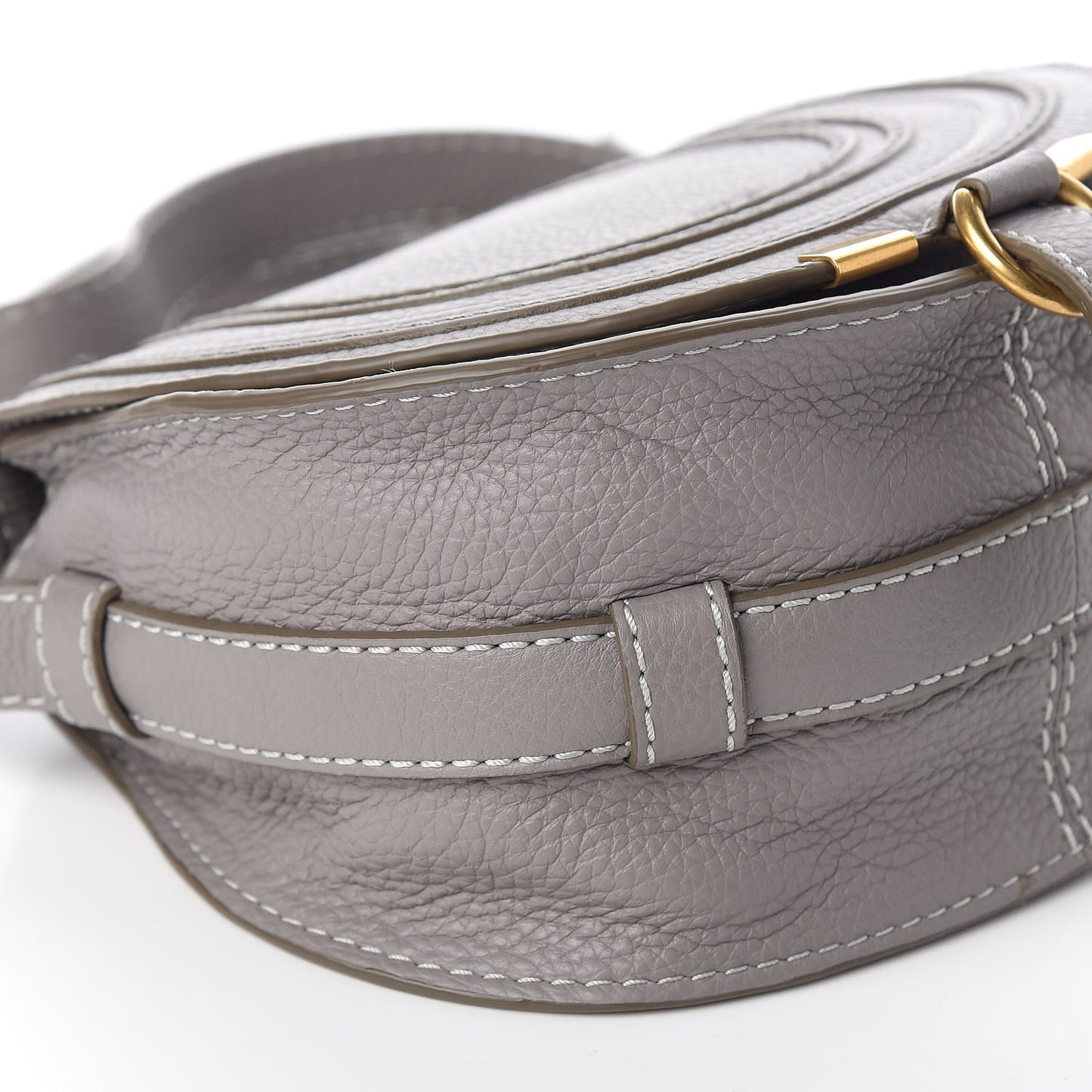 Calfskin Mini Marcie Round Crossbody Bag Cashmere Grey