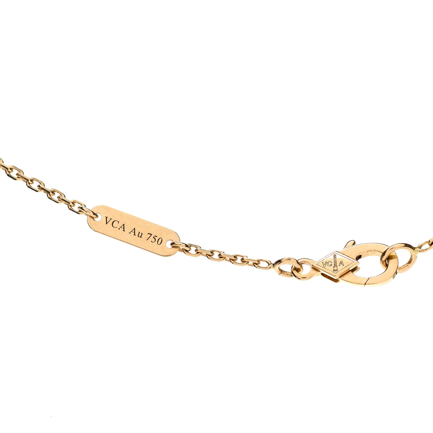 18K Yellow Gold Mother of Pearl Vintage Alhambra Pendant Necklace