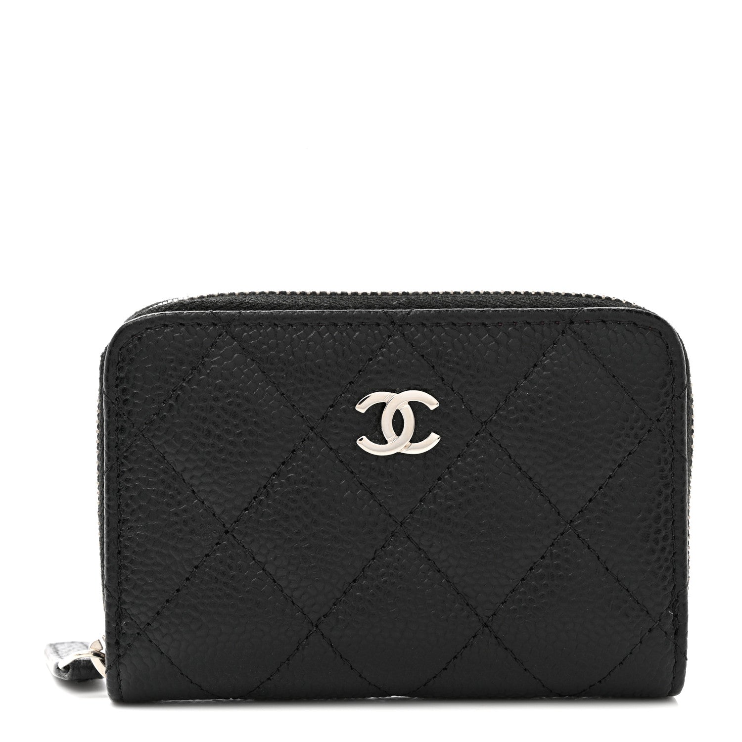 Chanel Caviar Quilted Zip Coin Purse Black 1 of 8