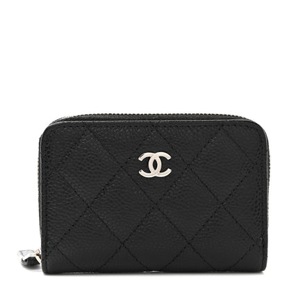 Chanel Caviar Quilted Zip Coin Purse Black 1 of 8