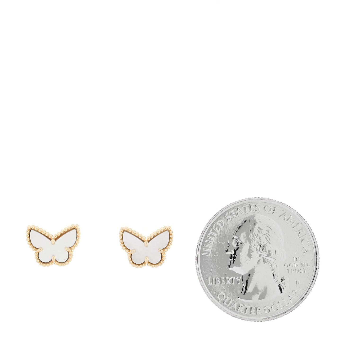 18K Yellow Gold Mother of Pearl Sweet Alhambra Butterfly Earrings