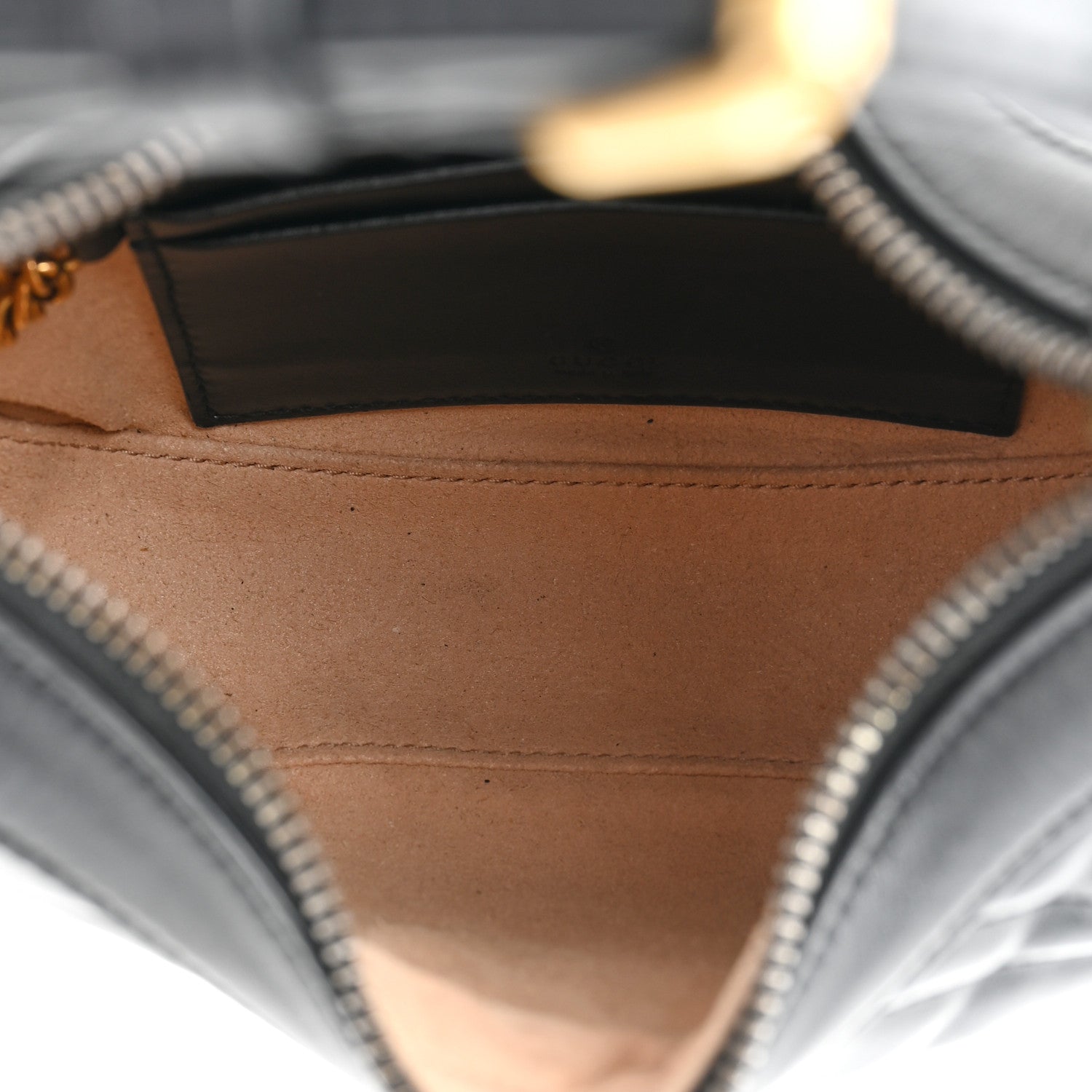 Gucci Calfskin Matelasse Chevron Mini GG Marmont Half Moon Hobo Black 5 of 9