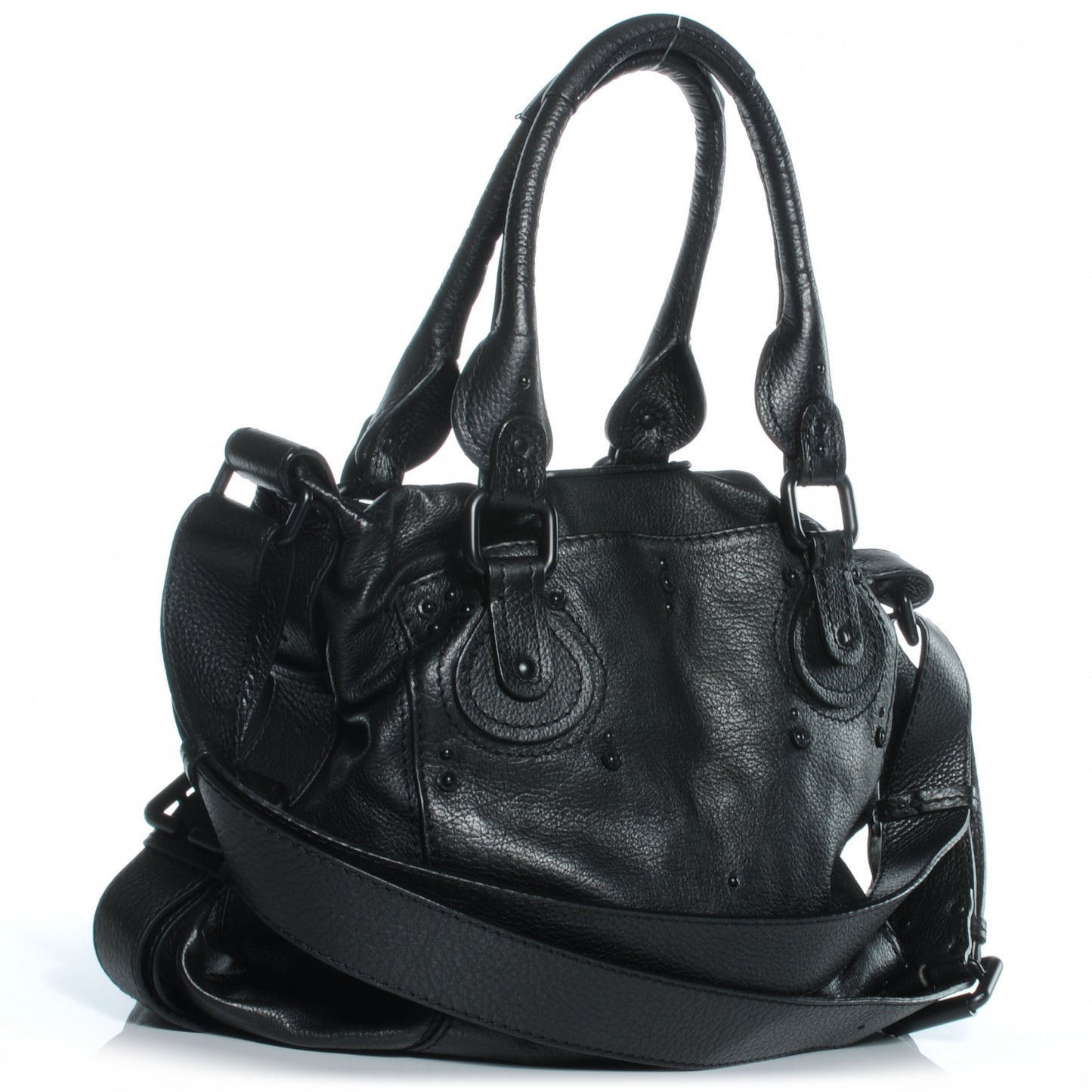 Leather Paddington Messenger Bag Black