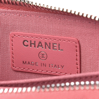 Chanel Caviar Chevron Quilted Zip Around Coin Purse Pink 5 of 6