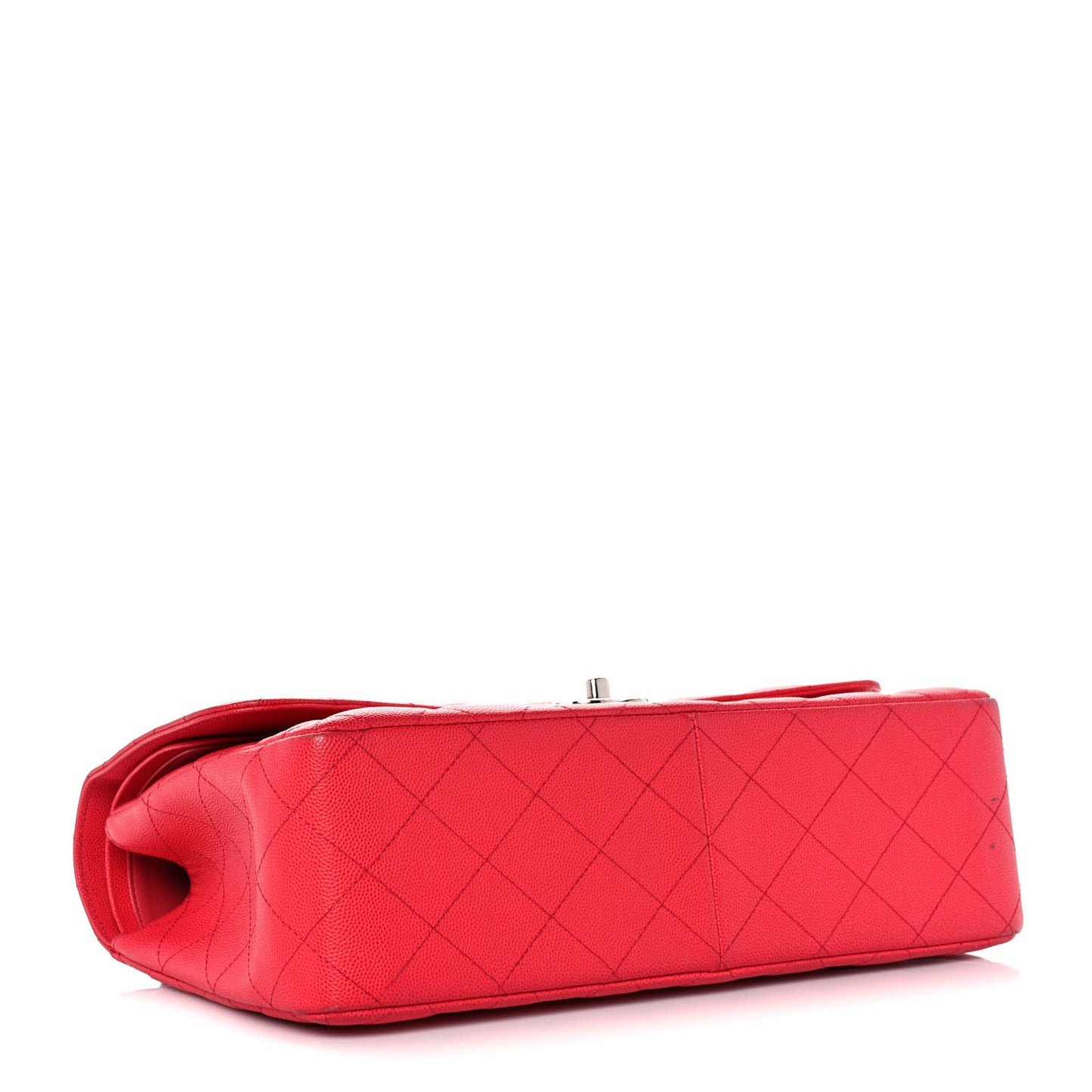 Caviar Quilted Jumbo Double Flap Red