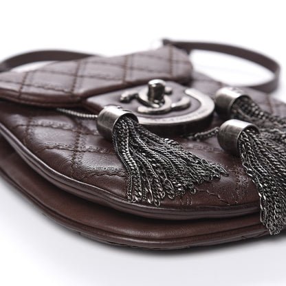 Chanel Calfskin Coco Sporran Small Tassel Flap Dark Brown 8 of 12