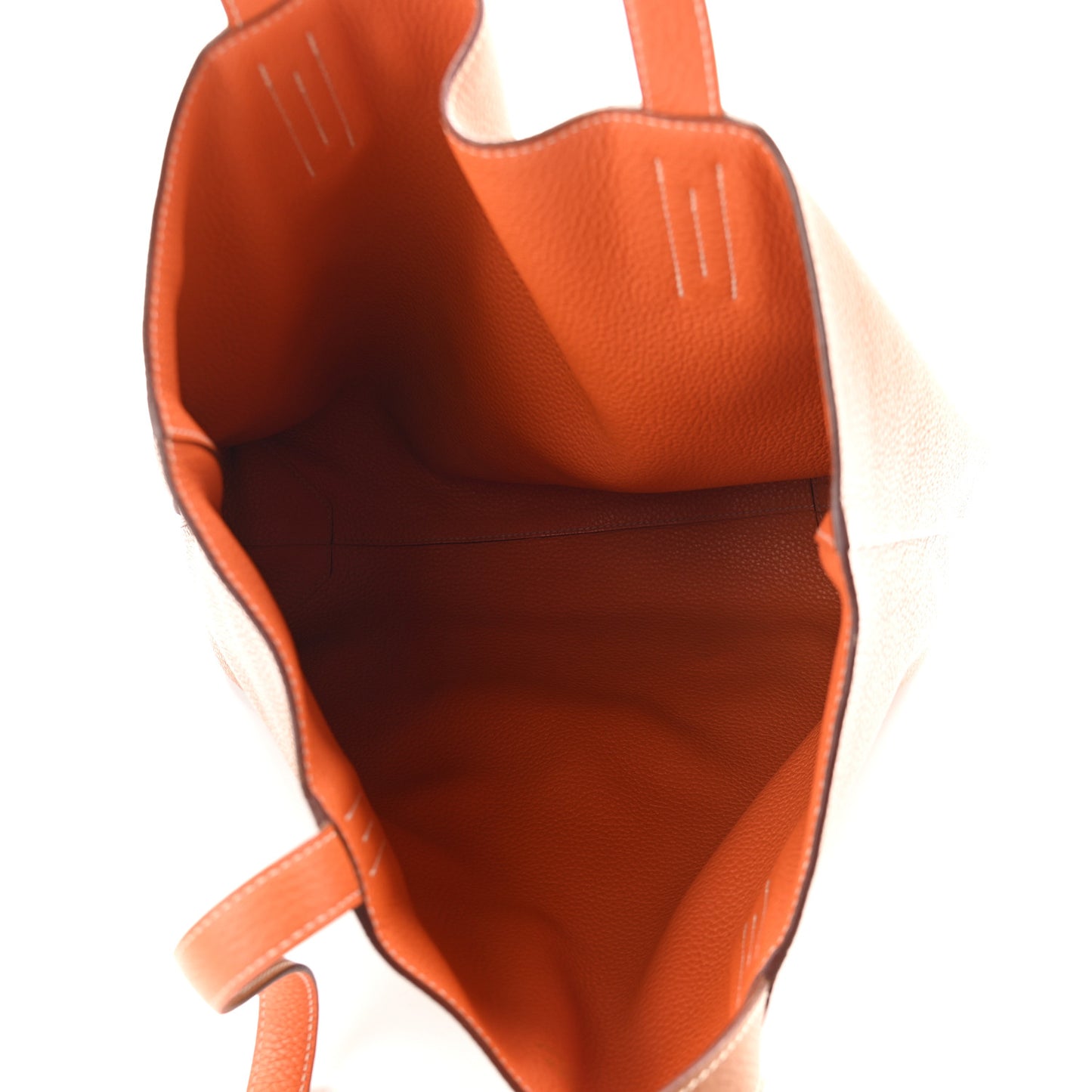 Taurillon Clemence Double Sens 45 Reversible Tote Orange Gold