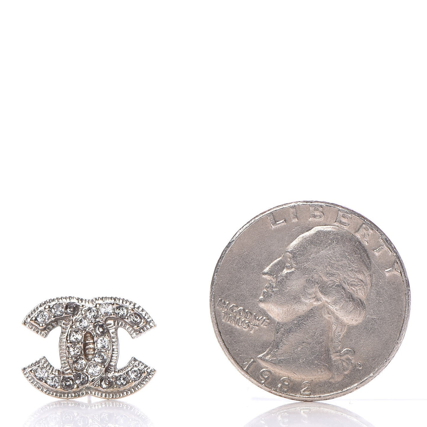 Crystal CC Earrings Silver