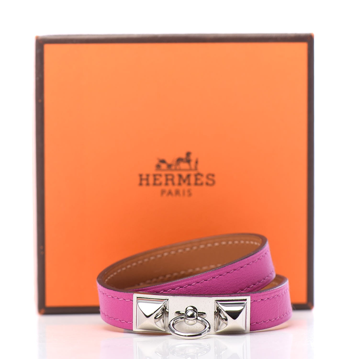 Hermes Swift Rivale Double Tour Bracelet T1 Magnolia 6 of 6