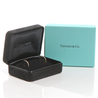 Tiffany 18K Yellow Gold Diamond Small Metro Hoop Earrings 6 of 6