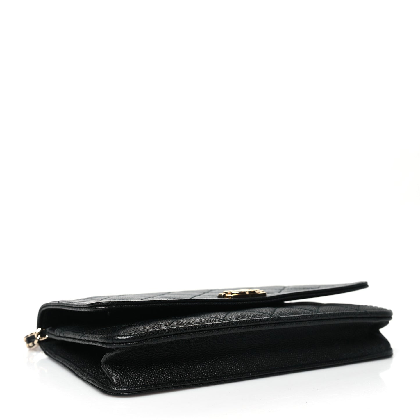 Caviar Quilted Boy Wallet On Chain WOC Black