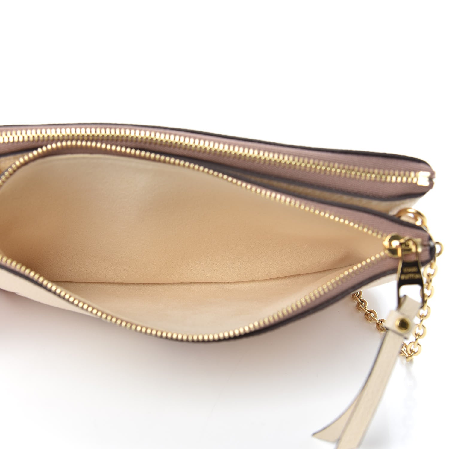 Louis Vuitton Empreinte Monogram Giant Double Zip Pochette Creme Bois De Rose 5 of 10