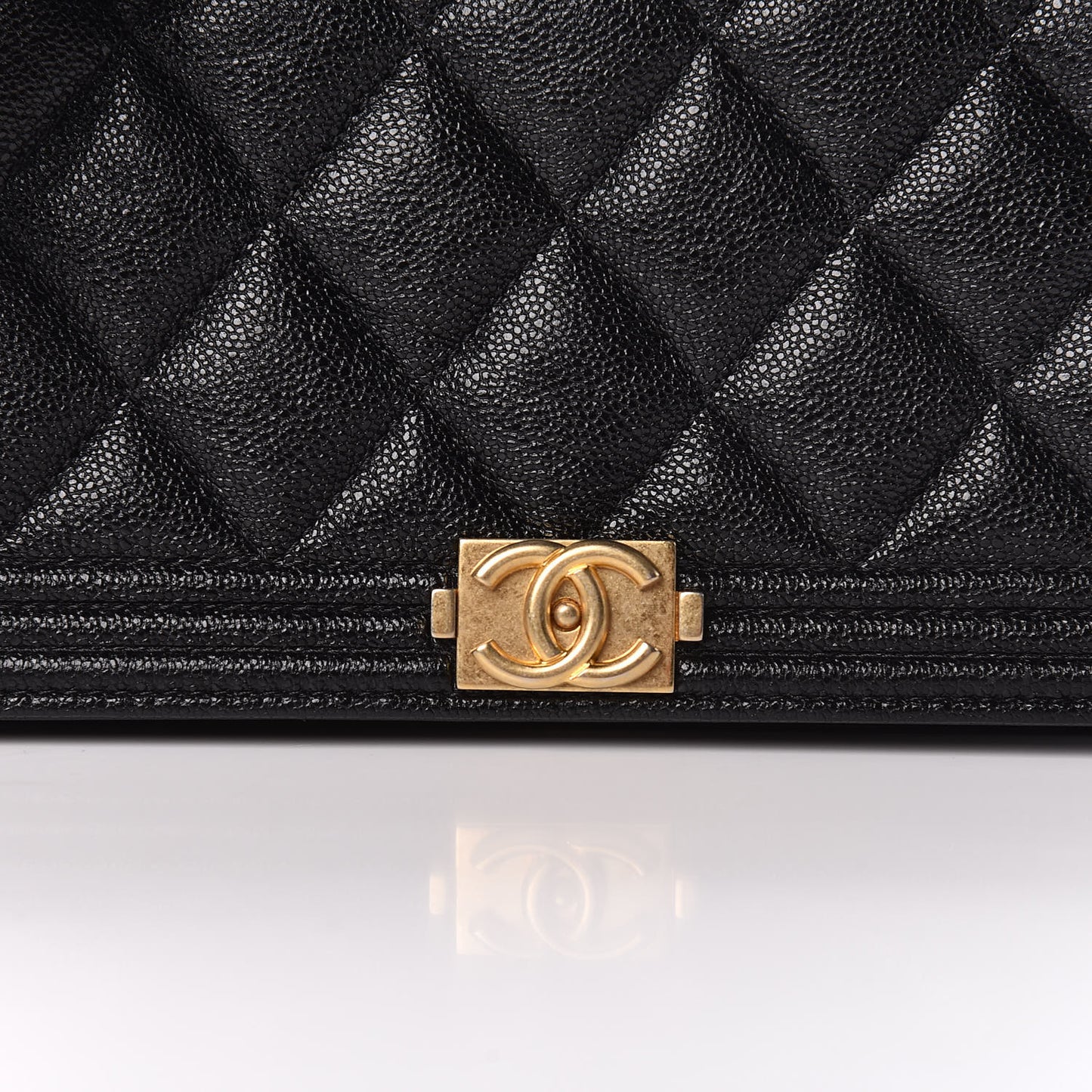 Caviar Quilted Boy Wallet On Chain WOC Black