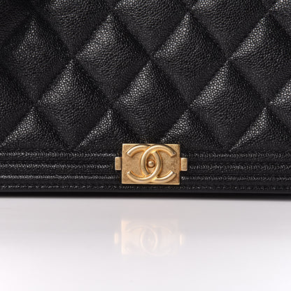 Chanel Caviar Quilted Boy Wallet On Chain WOC Black 14 of 15