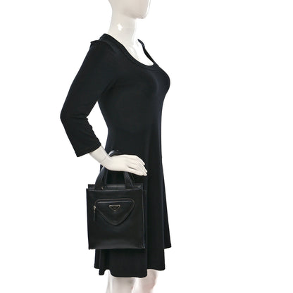 Prada Vitello Daino Mini Pocket Tote Black 2 of 8