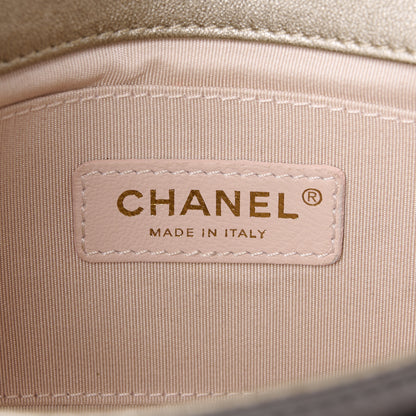 Chanel Lambskin Quilted Private Affair Camellia Flap Pale Gold Silver Dark Gold 7 of 15