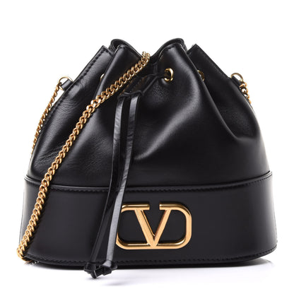 Valentino Garavani Nappa Mini VLogo Signature Chain Bucket Bag Black 1 of 10