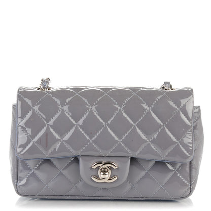 Chanel Patent Calfskin Quilted Mini Rectangular Flap Grey 1 of 8