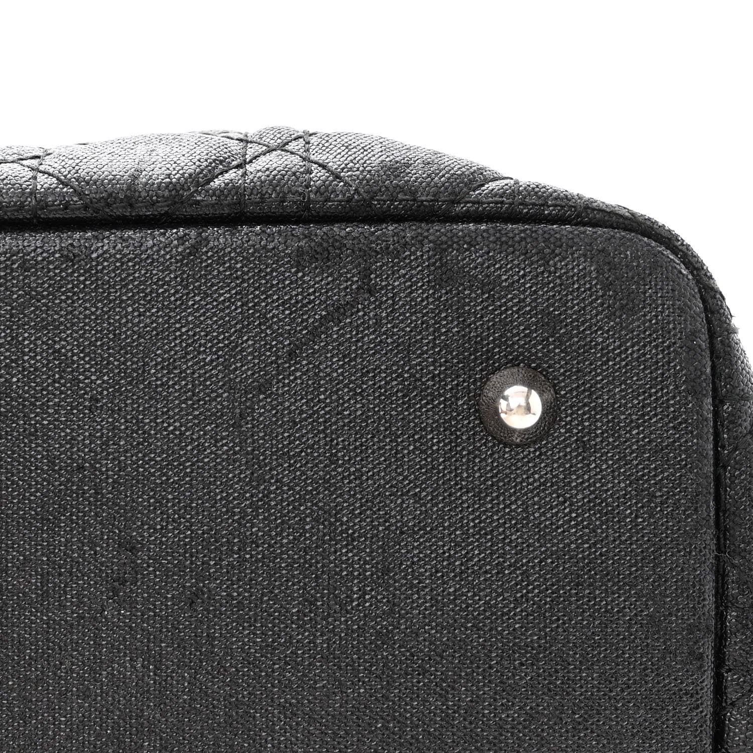 Christian Dior Coated Canvas Cannage Medium Panarea Tote Black 17 of 18