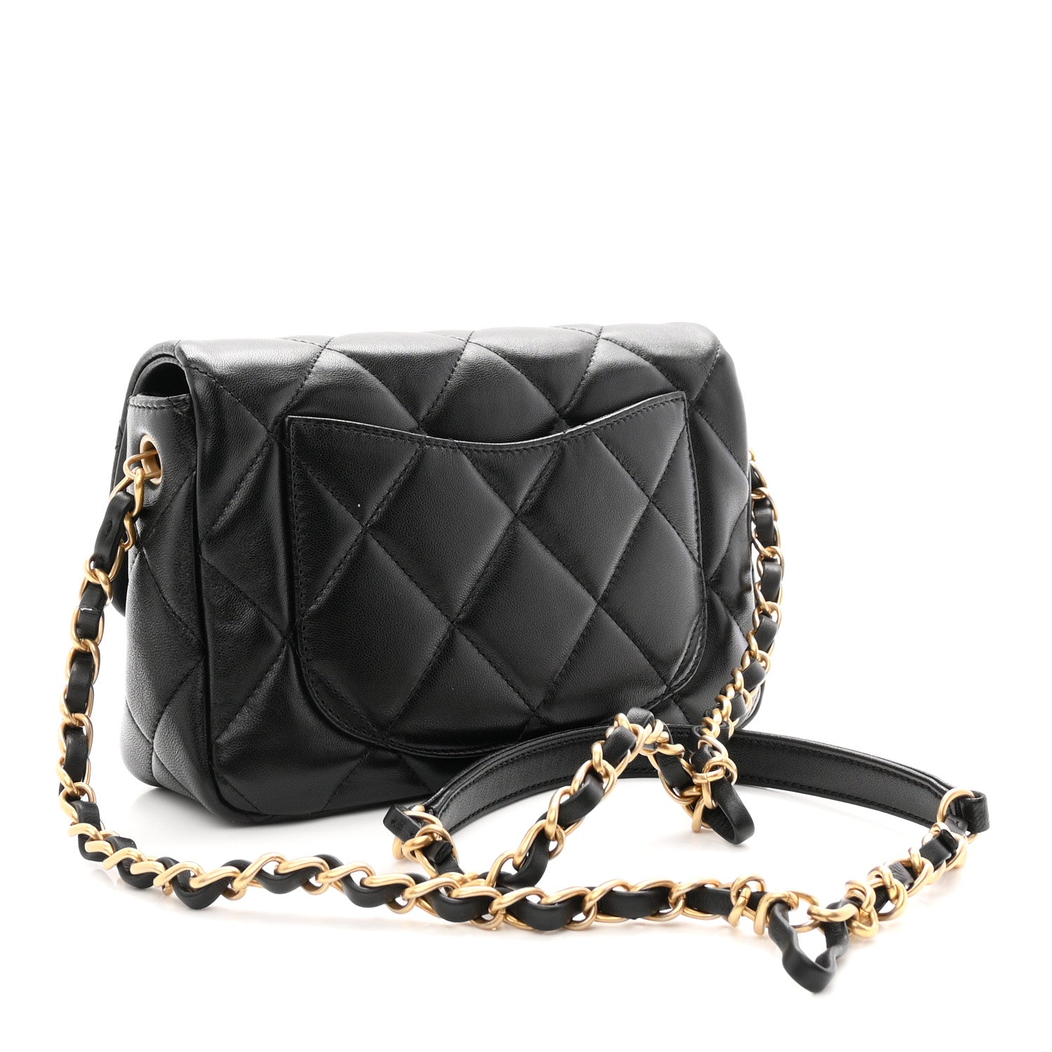 Chanel Lambskin Plexiglass Quilted Coco Love Flap Black 3 of 12