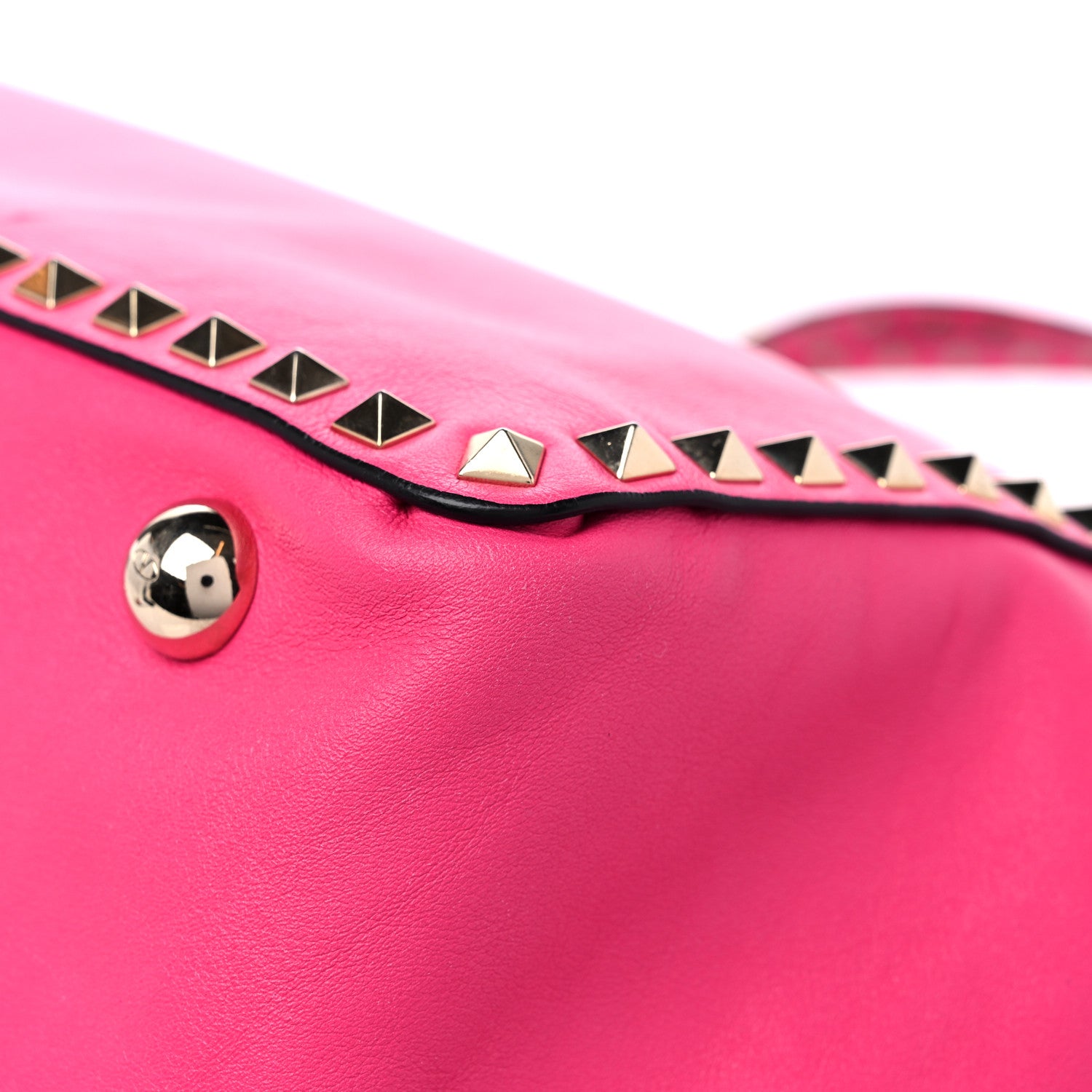 Valentino Garavani Vitello Medium Rockstud All Over Tote Pop Fuxia 12 of 12