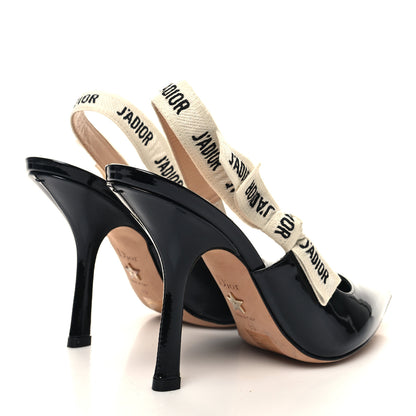 Christian Dior Patent Ribbon J'Adior Slingback 100mm Pumps 39 Black 4 of 10