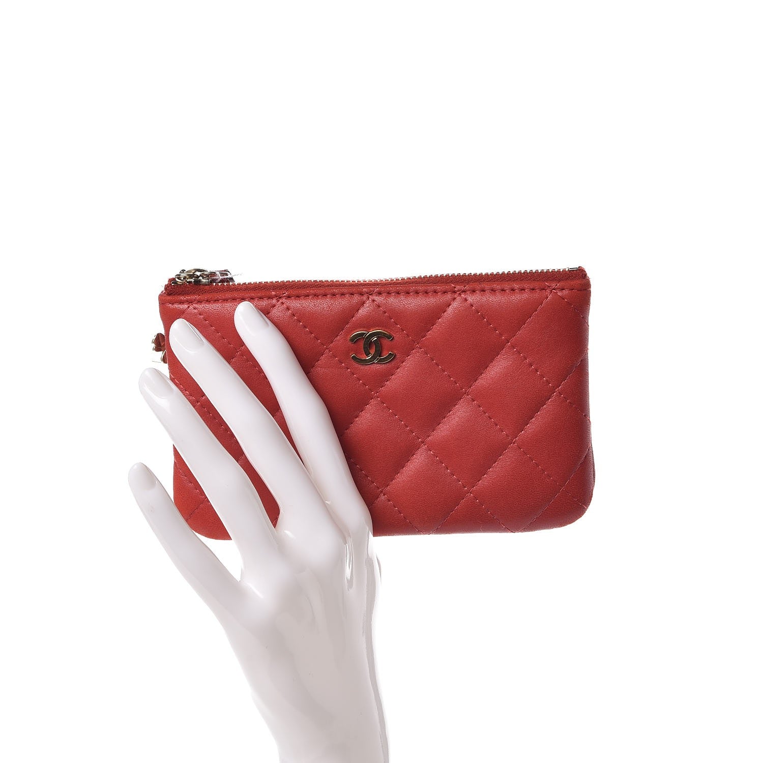 Chanel Lambskin Quilted Small Casino Cosmetic Case Red 2 of 10