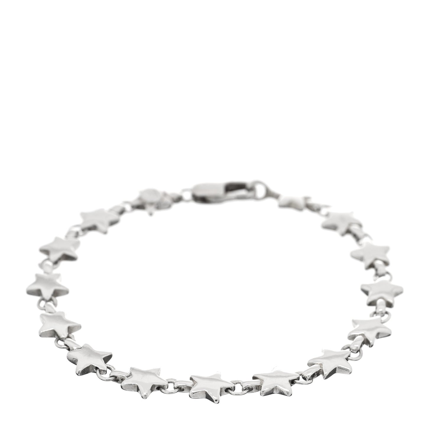 Sterling Silver Chain of Stars Bracelet