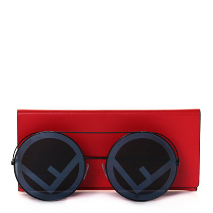 Fendi Metal F is Fendi Printed Run Away Round Frame Sunglasses FF 0285/S Black 7 of 7