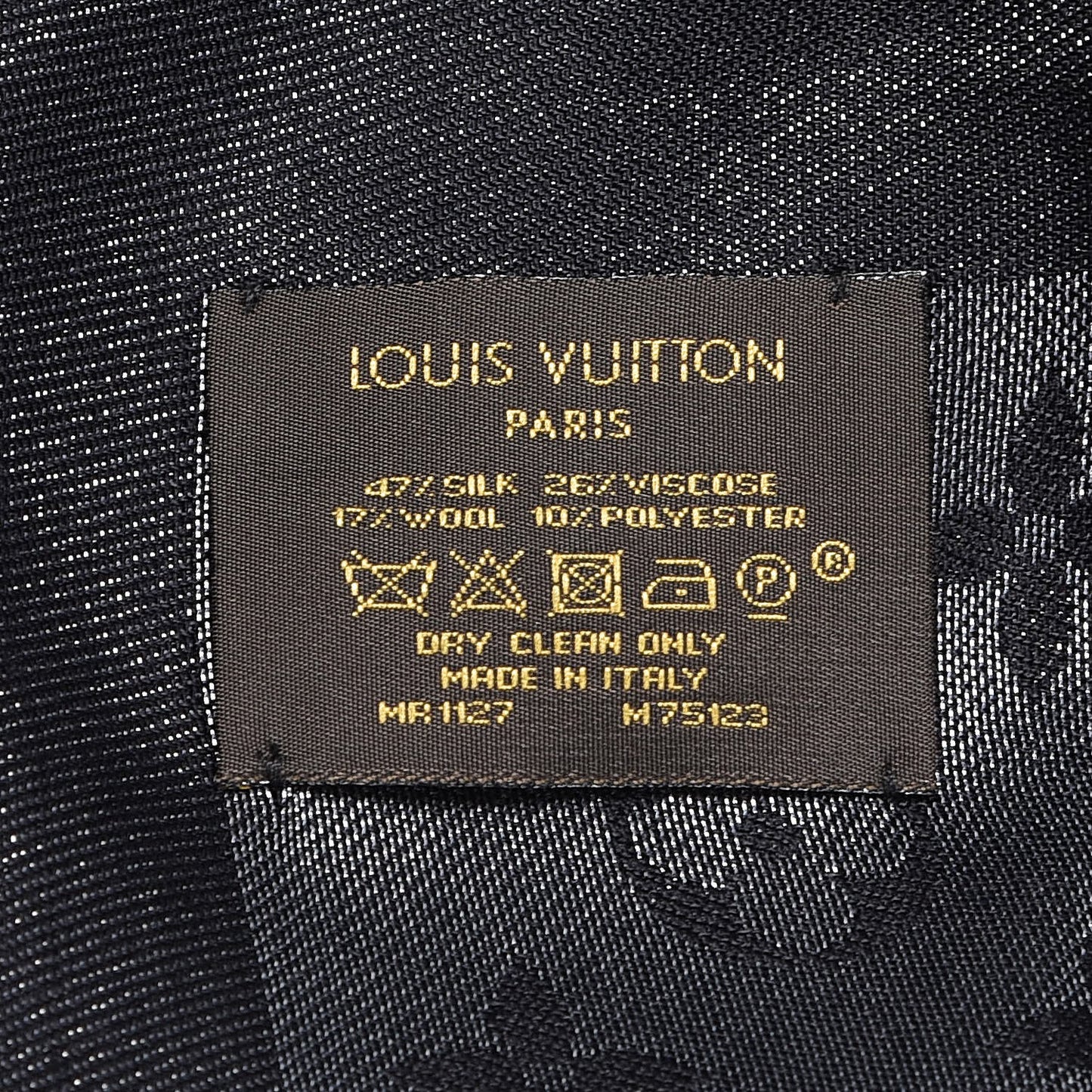 Silk Lurex Wool Monogram Shine Shawl Black