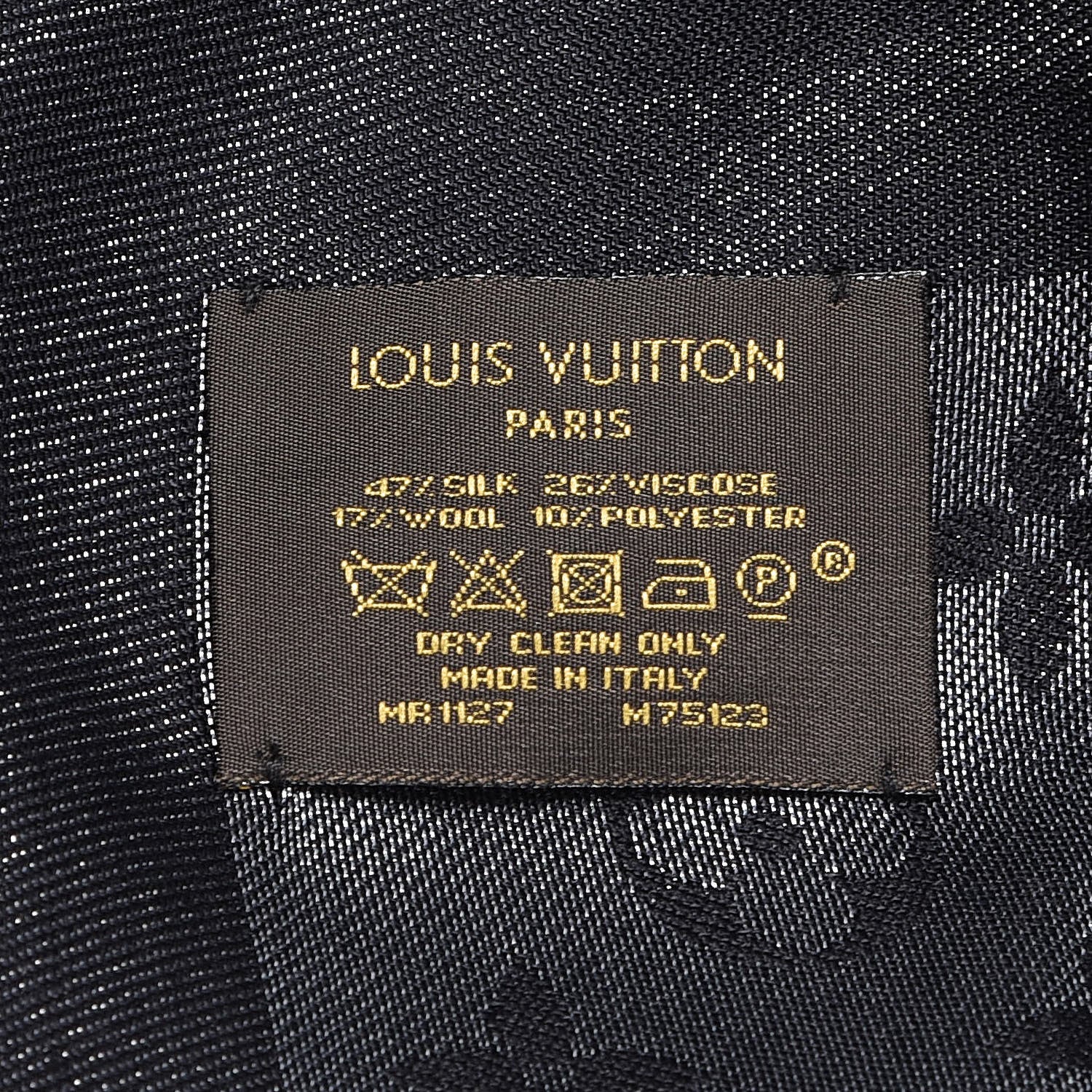 Louis Vuitton Silk Lurex Wool Monogram Shine Shawl Black 3 of 6