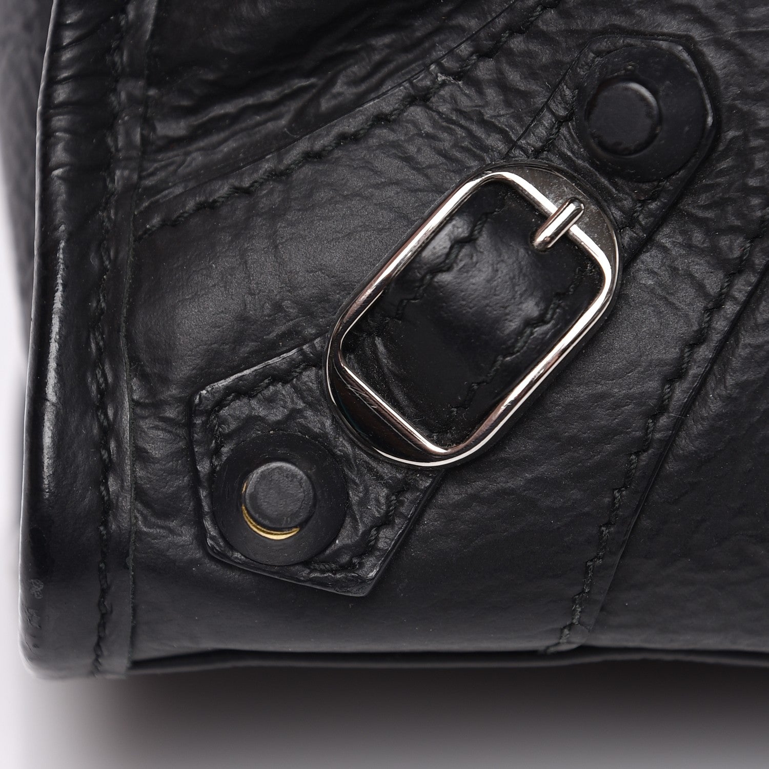 Balenciaga Matte Goatskin Rubber Covered Classic Hardware Mini City Black 8 of 11