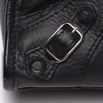 Balenciaga Matte Goatskin Rubber Covered Classic Hardware Mini City Black 8 of 11